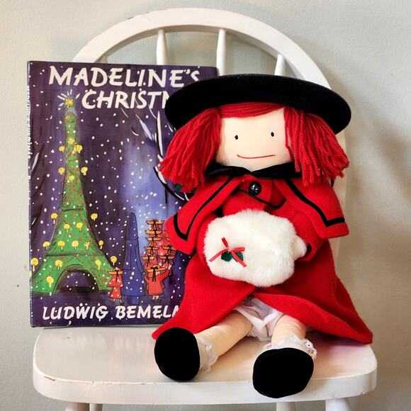 Madeline Christmas Gift Set – 1990 Eden Doll + “Madeline’s Christmas” 1985 Book - Picture 3 of 16